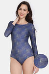 Zelocity Padded Maillot With Zipper - Medieval Blue — thumbnail 1
